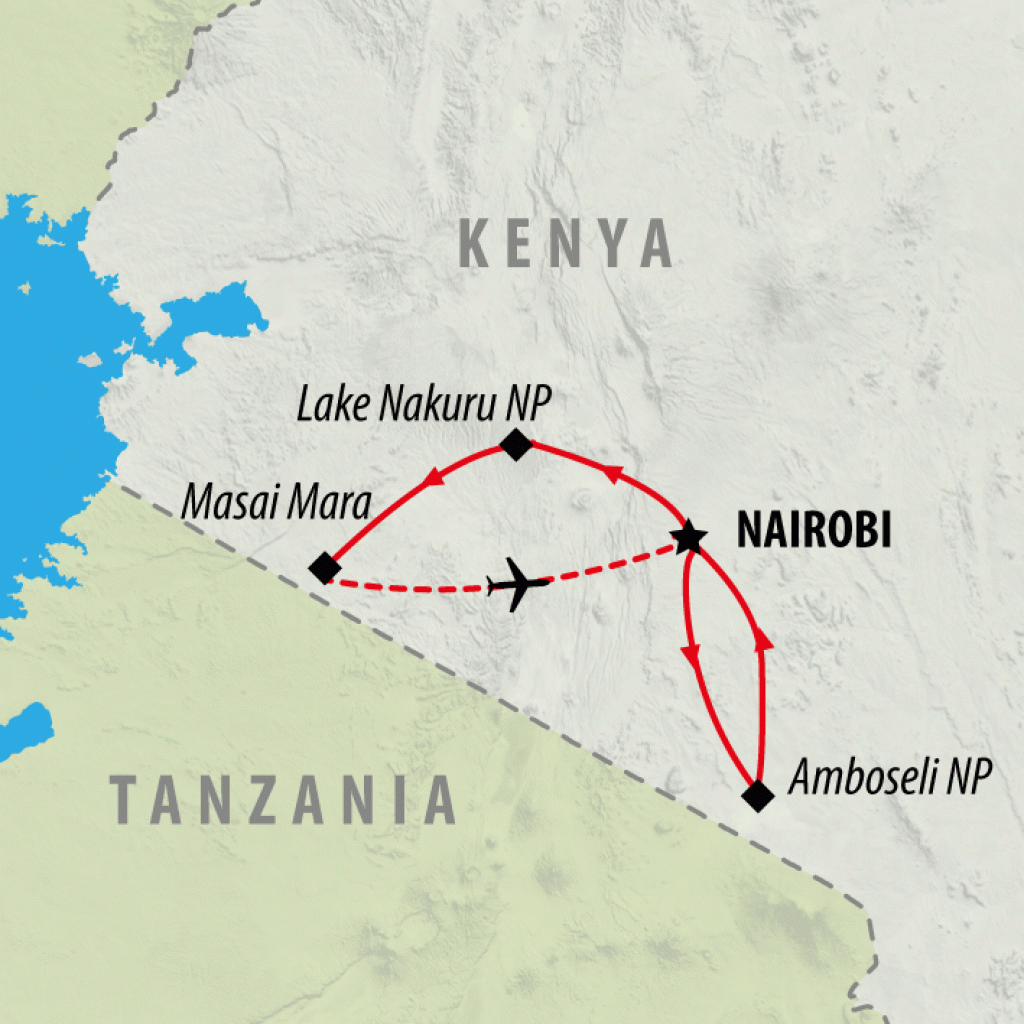 Kenya Wildlife Wonders - 9 days map