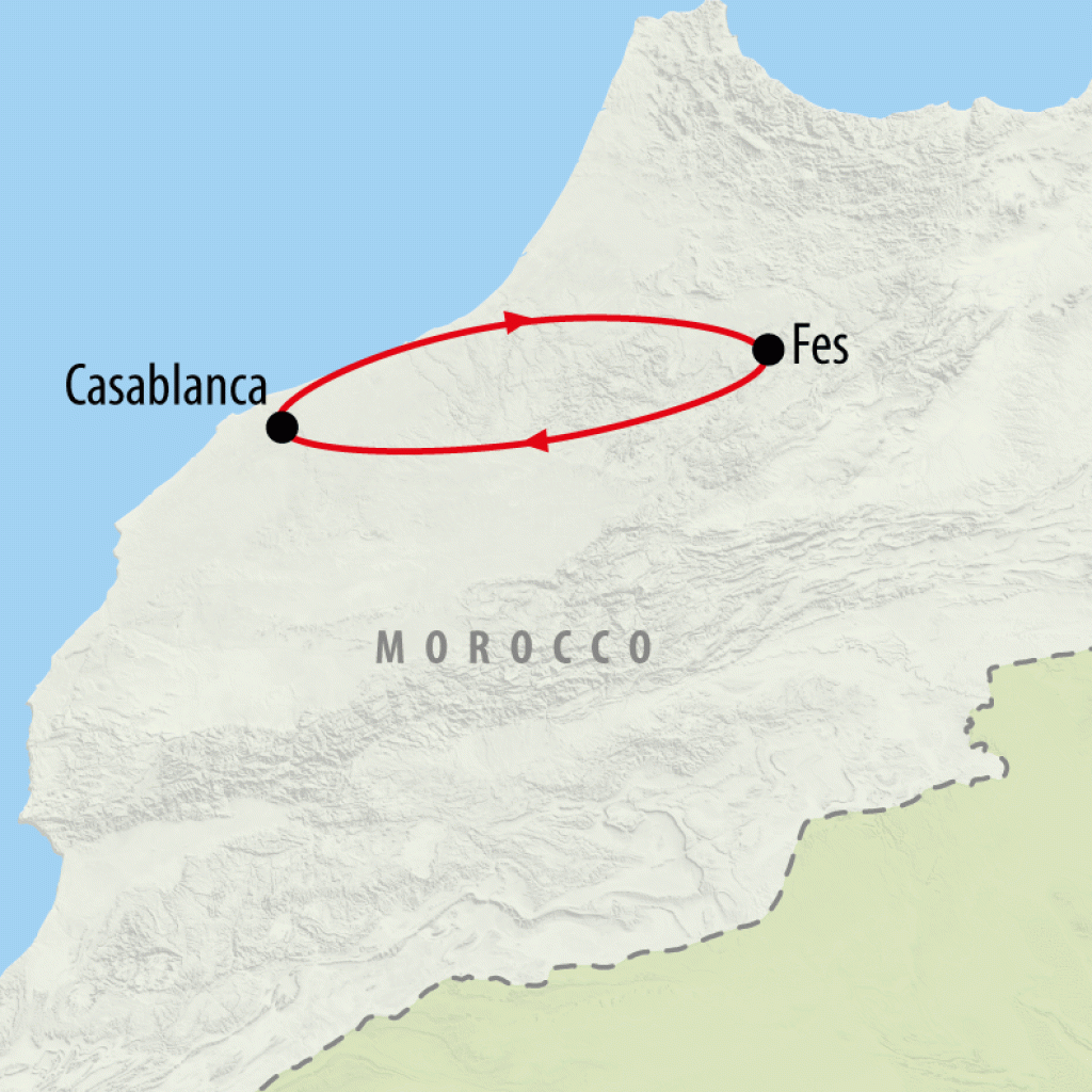 Casablanca & Fes - 5 days Map