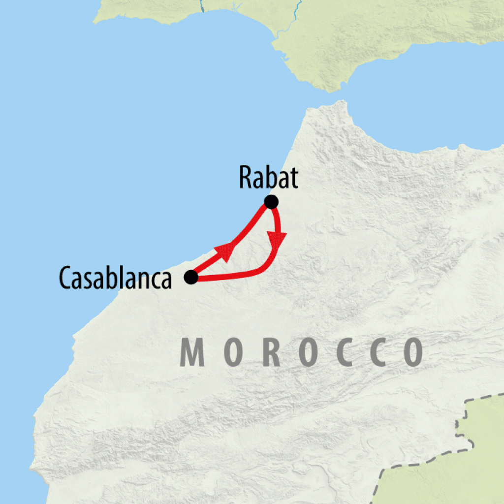 Casablanca & Rabat - 4 days map