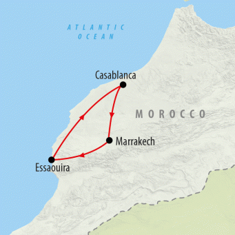 Casablanca to Marrakech & Coast - 6 days map