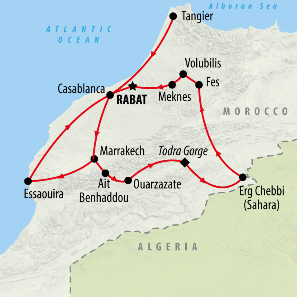 Casablanca to Essaouira from Tangier - 14 days Map