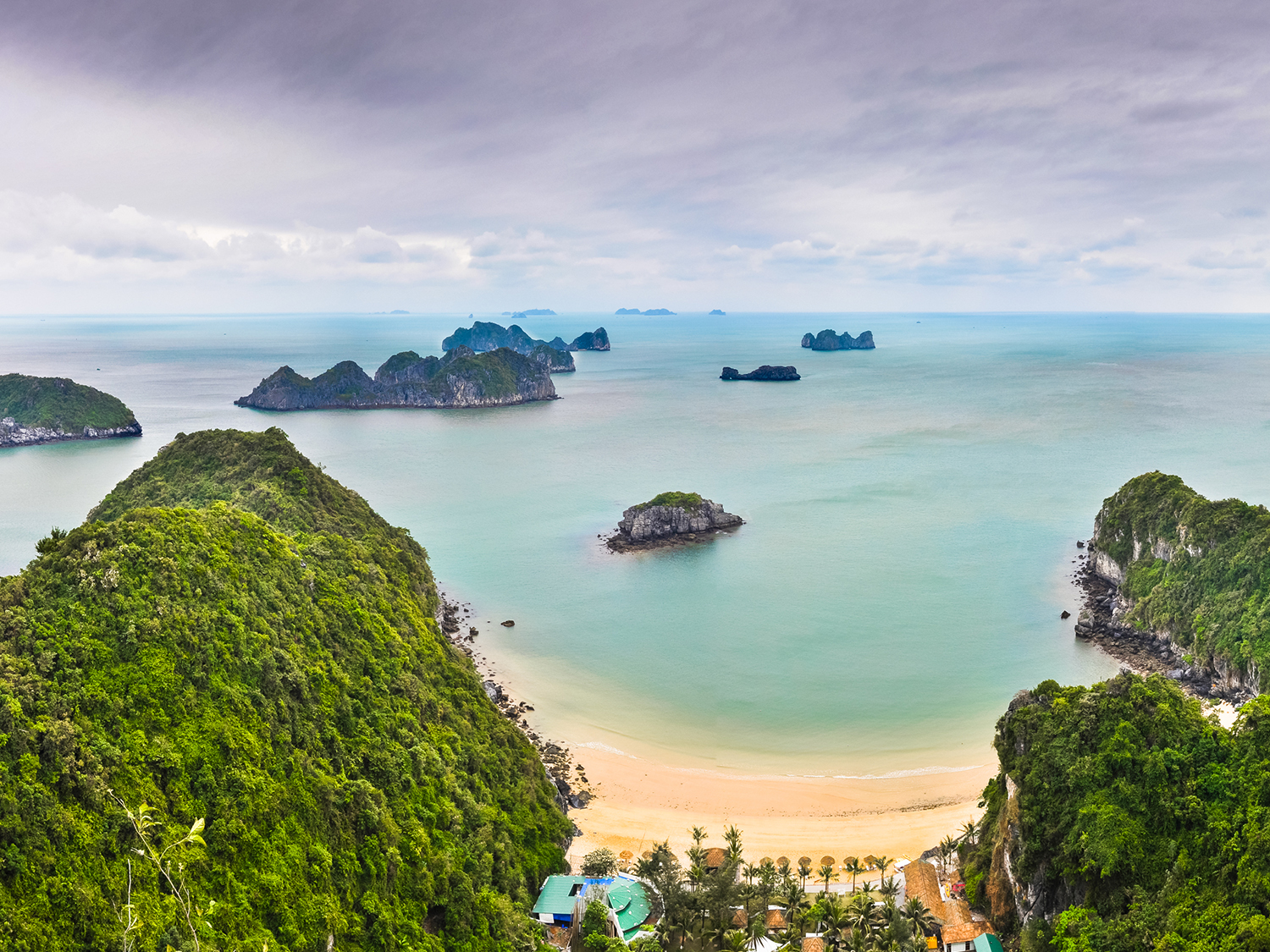an areal view from Cat Ba island