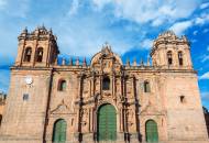 The imposing facade of the Catedral in Cuzco