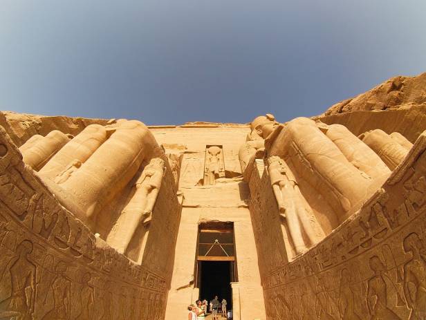 Ancient ruins standing majestically against the sky in Aswan