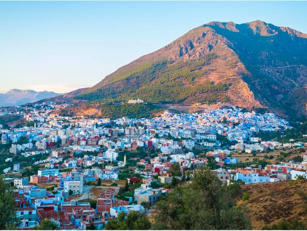 The blue painted houses of Chefchaouen's medina