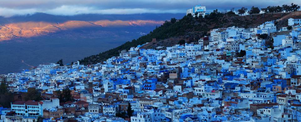 The blue painted houses of Chefchaouen's medina