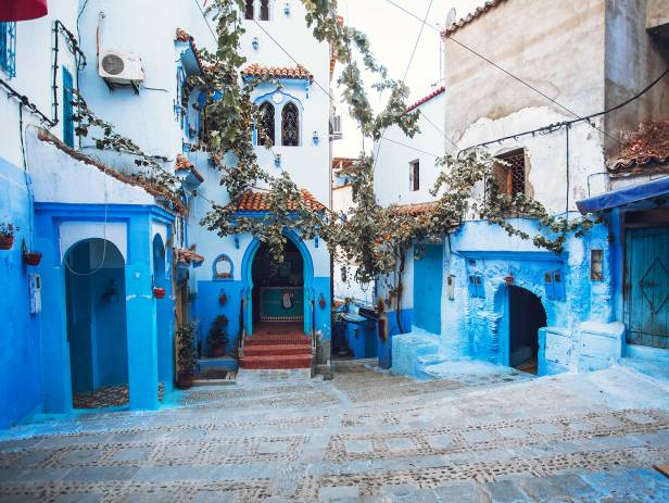 The blue painted houses of Chefchaouen's medina