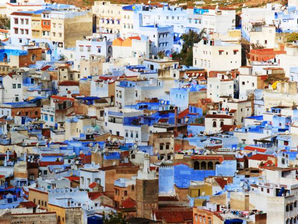 The blue painted houses of Chefchaouen's medina