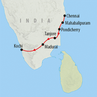 Chennai to Kochi - 9 days map
