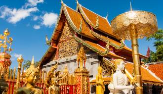 Visit gleaming Wat Phra That Doi Suthep in Chiang Mai on our 2017 tours to Thailand