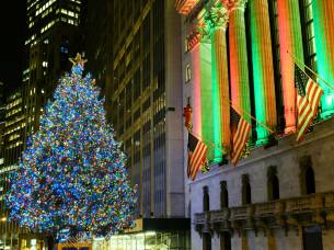Christmas Tree at the New York Stock Exchange on Wall Street