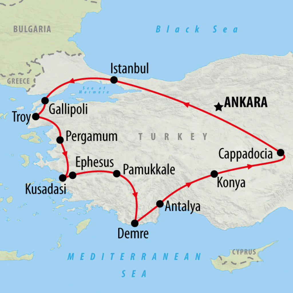 Christmas Turkey - 12 days map