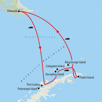 Classic Antarctica - 10 days map