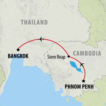 Classic Cambodia & Bangkok - 8 days map