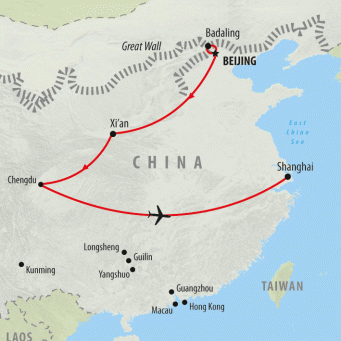 Classic China & Chengdu - 12 Days map