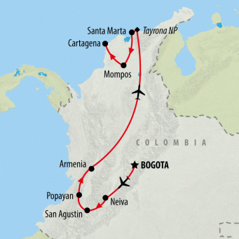 Classic Colombia - 16 days map