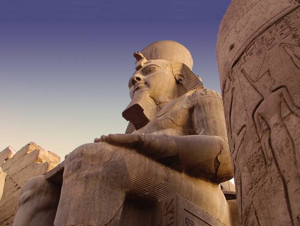 Ancient ruins standing majestically against the sky in Aswan