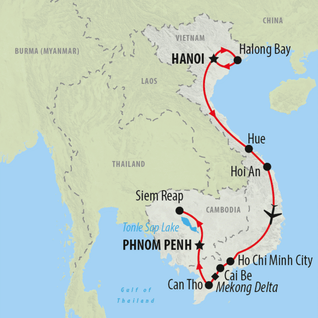 Classic Vietnam & Cambodia - 16 days map