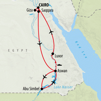 Classical Egypt - 9 Days map