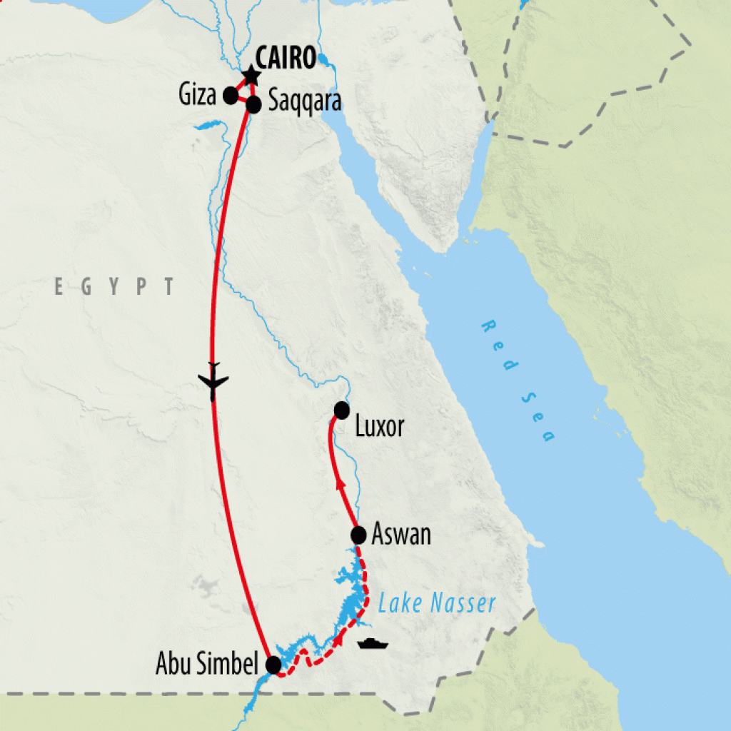 Classical Egypt & Lake Nasser Cruise - 10 days map