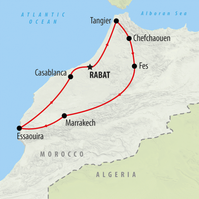 tourhub | On The Go Tours | Classical Morocco - 14 days | Tour Map
