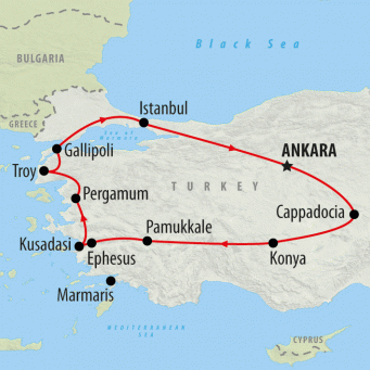 Classical Turkey - 10 days map