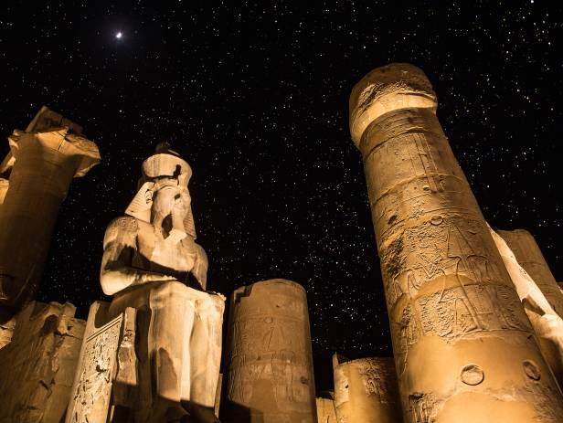 Ancient ruins standing majestically against the sky in Aswan