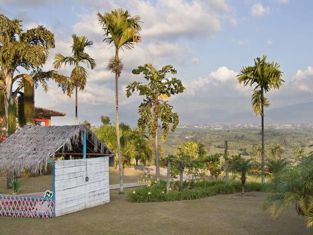 The attractive colonial architecture of Villa de Leyva with a mountainous backdrop