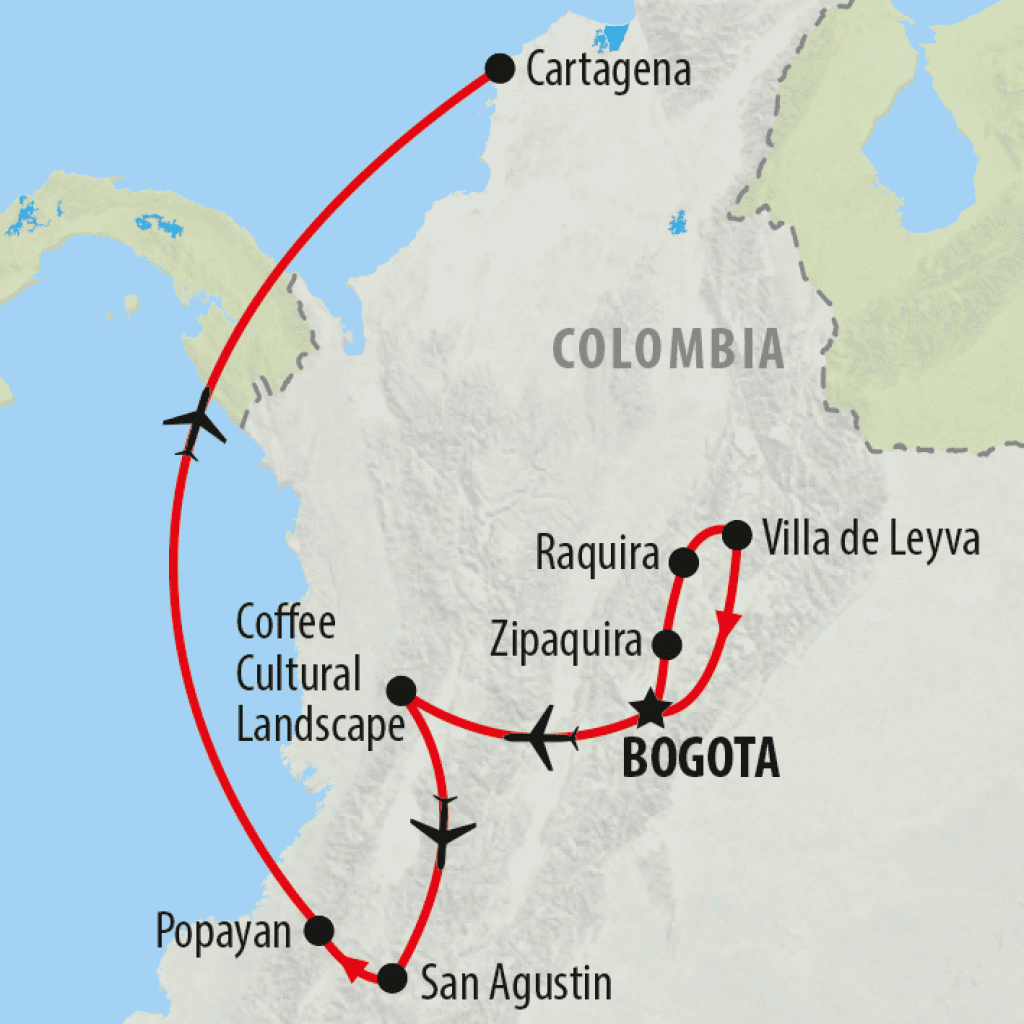 Colombia Encompassed - 17 days map