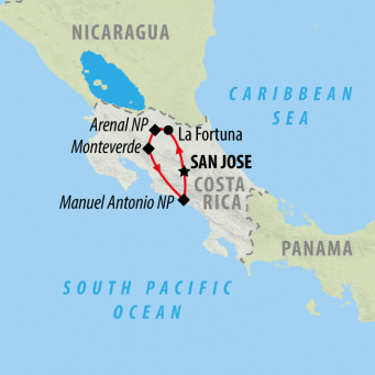 Costa Rica Calling - 8 Days map