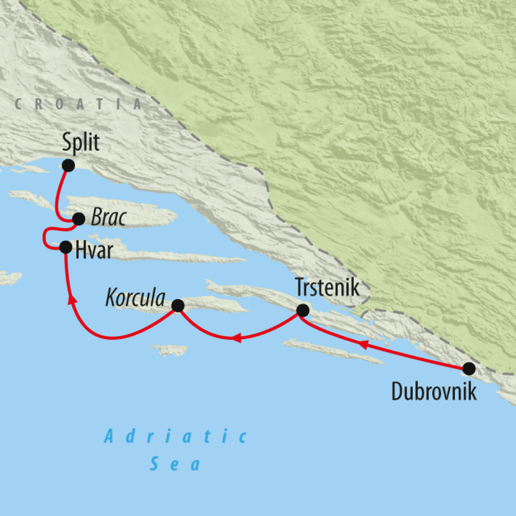 Croatia Island Express Premium - 6 Days map