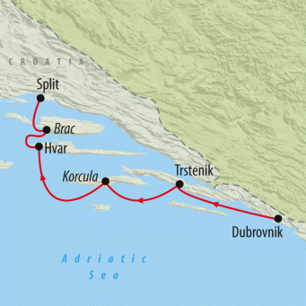 Croatia Island Express - 6 Days map