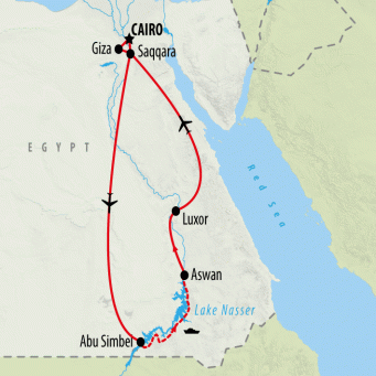 Cruise Lake Nasser - 11 days map