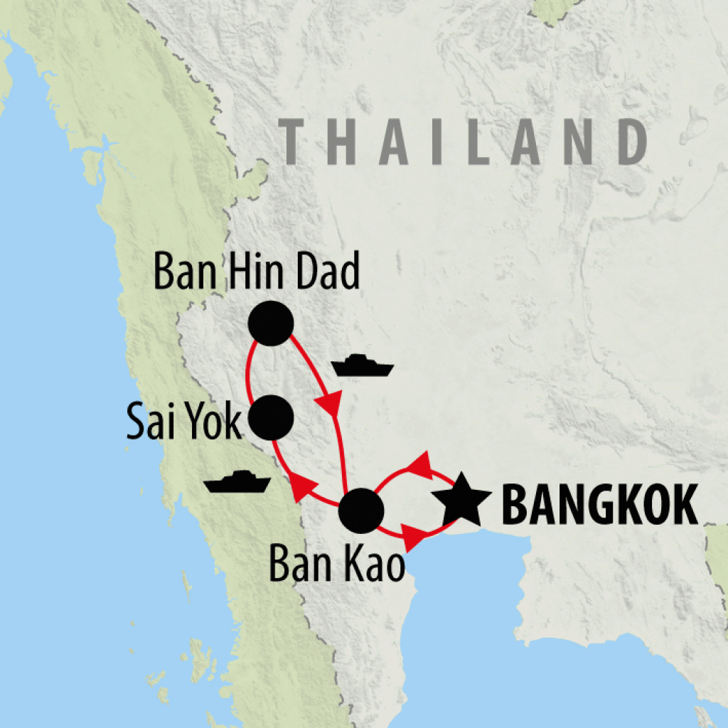 Cruise River Kwai Express - 6 days map