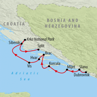 Dalmatian Islands - 8 Days map