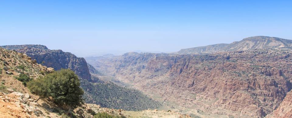 Rugged, mountainous landscape of the Dana Nature Reserve