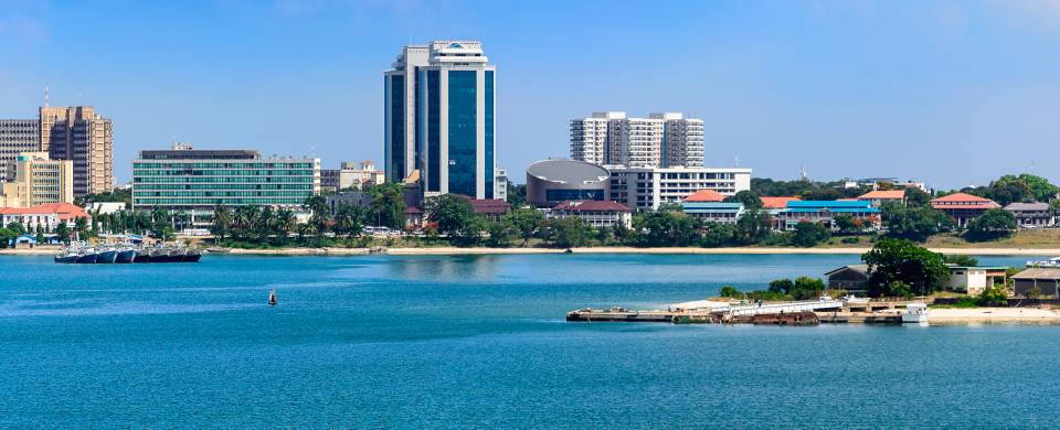 View of Dar es Salaam from across the water