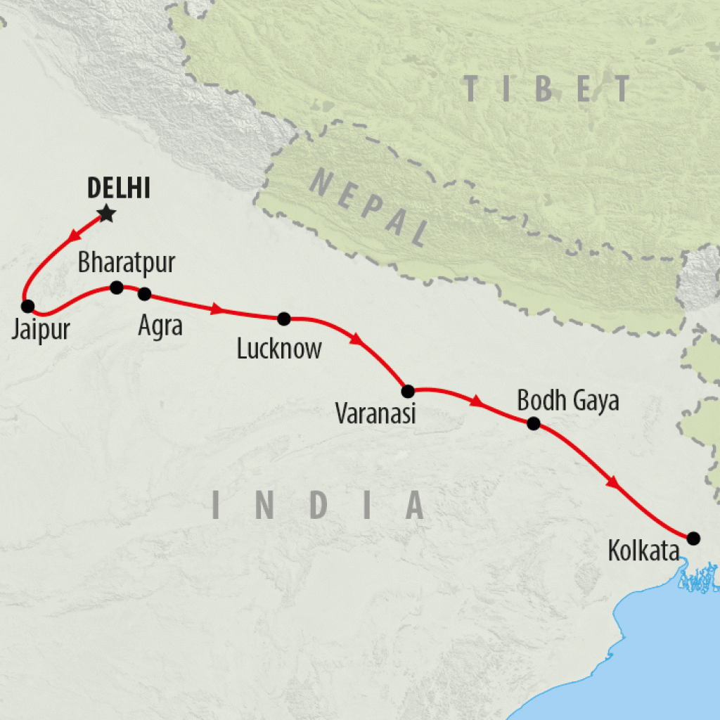 Kolkata To Delhi Map Tour From Delhi To Kolkata In 15 Days | On The Go Tours