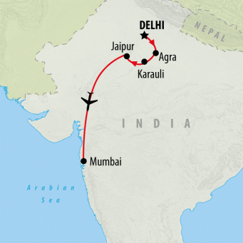 Delhi to Mumbai - 10 days map