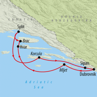 Dubrovnik & Islands Discovery - 8 Days map