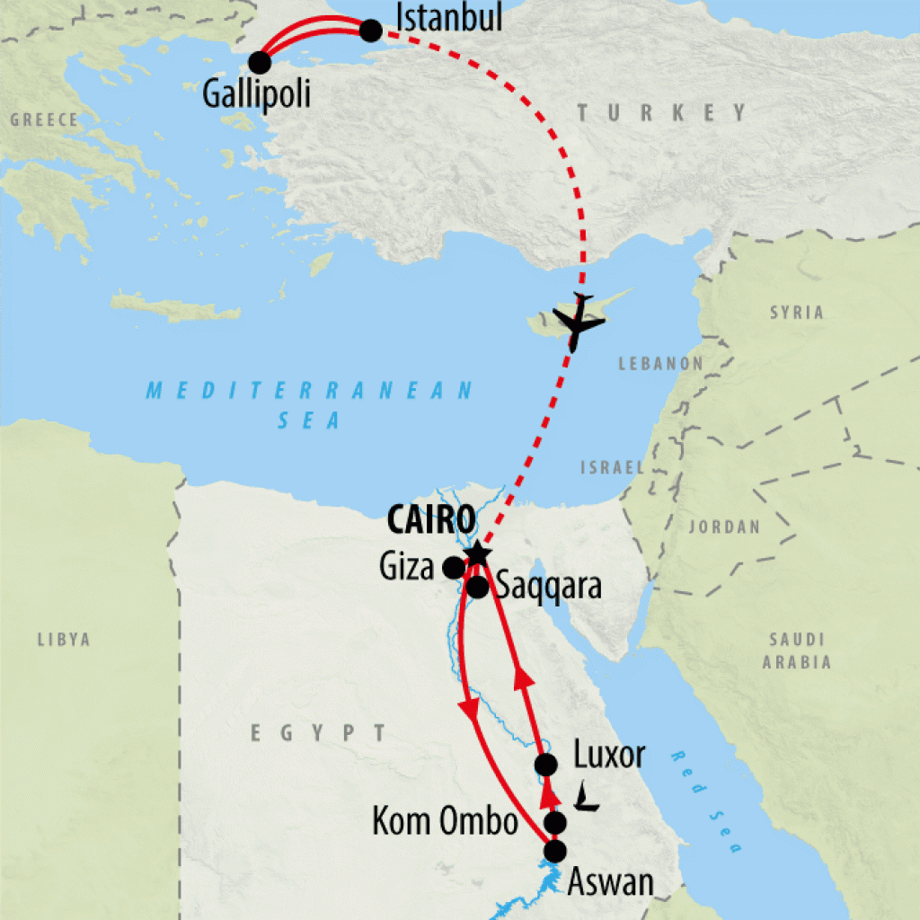 Essential ANZAC & Felucca Explorer 2025 - 11 days map