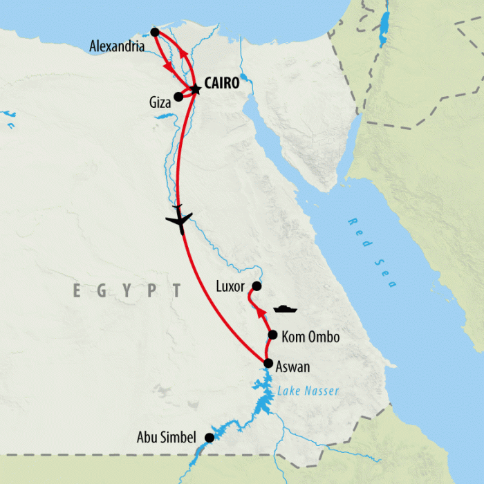 tourhub | On The Go Tours | Egypt's Hidden Wonders - 7 days | Tour Map