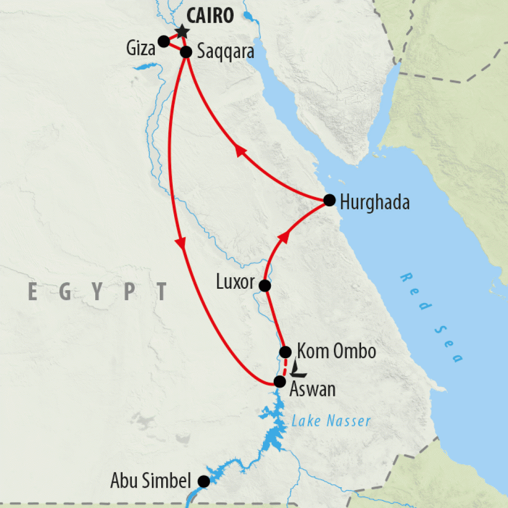 Egypt & the Red Sea For Teenagers - 12 days map