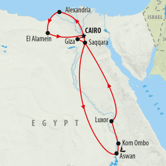 Alexandria & Ancient Egypt - 13 days map