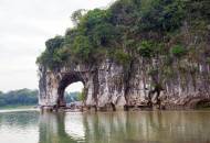 The recognisable rock formation of the Elephant Trunk Hill in Guilin