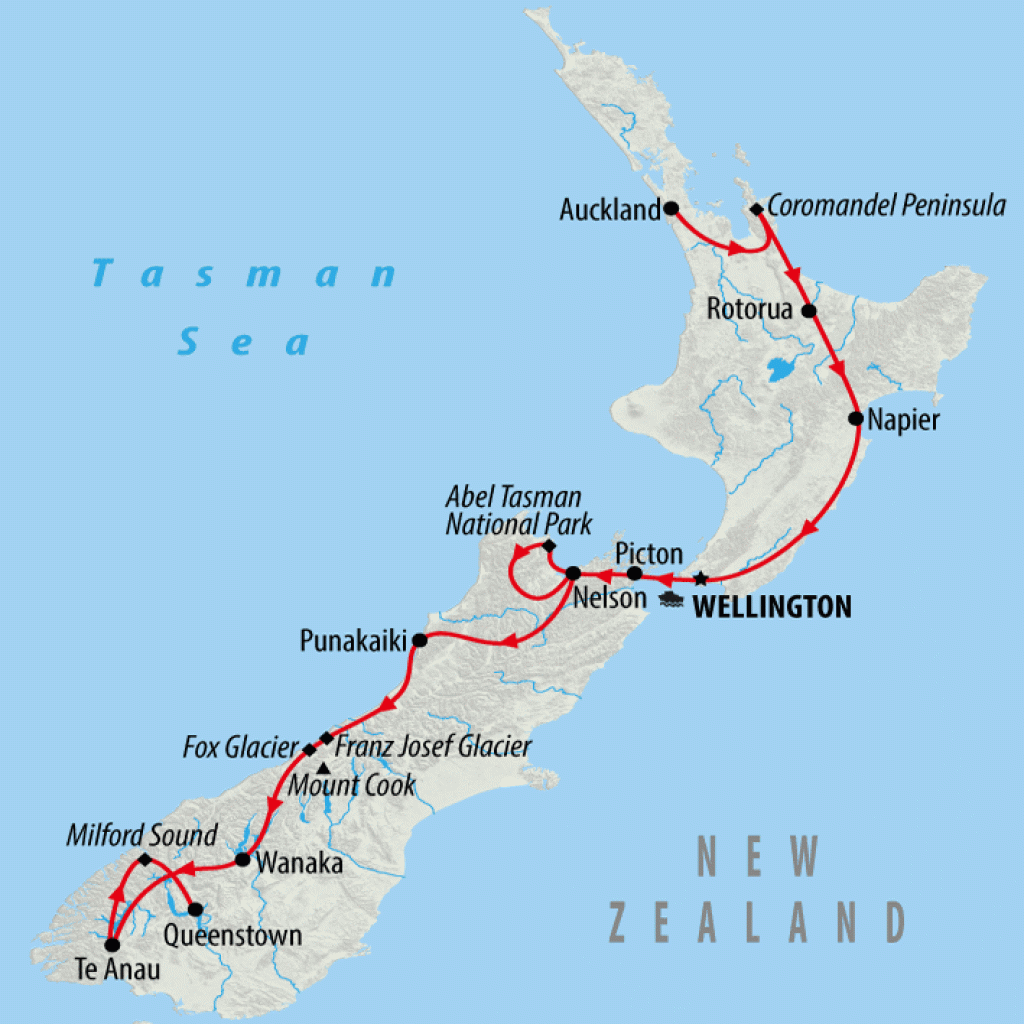 Enchanting New Zealand - 16 days map