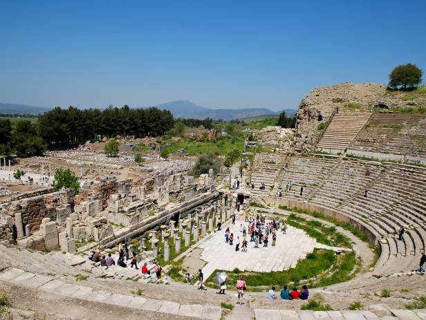 The stunning ancient ruins at the historical site of Ephesus