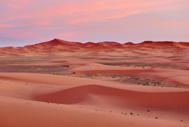 Erg Chebbi dunes at sunset