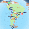 Essential Colombia to Peru & Brazil - 33 days Map