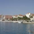 View of the main strip of Split, lined with palm trees along the waterfront